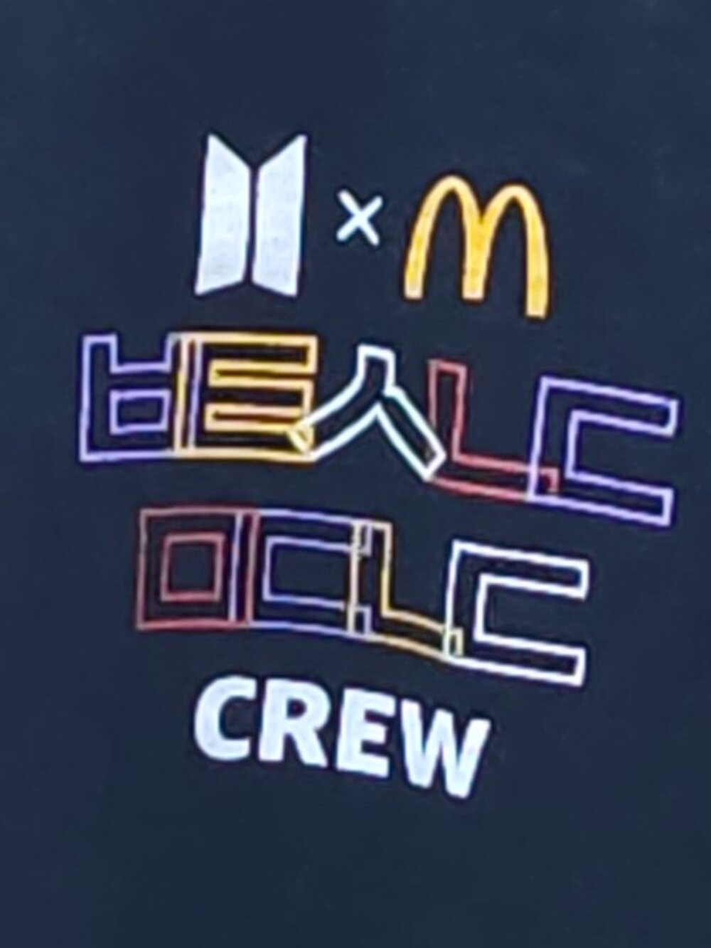 BTS X McDonald’s Crew Black T-shirt Size Medium New